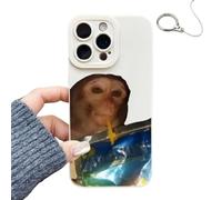 Generico Monkey Phone Case, 2025 New Funny Monkey Drinking Phone Case, All-inclusived Shockproof TPU Protective Cover, Compatible for iPhone 16/15/14/13/12/11 Pro max (for Apple 13mini,A)