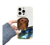 Generico Monkey Phone Case, Funny Monkey Drinking Phone Cases for iPhone 17/16/15/14 Pro Max Series Silicone TPU (For iPhone 16 Pro Max,White)