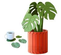 Generico Monstera Plant Coasters Set 3D Printed,Funny Magnetic Monstera Pot Coasters,Creative Turtle Leaf Tropical Leaves Plant Coaster,Non Slip Anti Heat Reusable Home Coaster