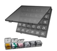 Generico Monthly Pills Storage Containers Monthly Pill Case | Personal Pill Organizers Travel Box PillCases with Large Capacity, Squeeze to Open for Supplements