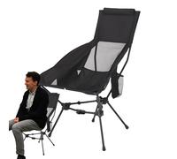 Generico Moon Chair, Foldable Camp Chair, Ultra Light Garden Seat, Ergonomic Head Support, Compact Design, Black Color, for Hiking, Fishing, Travel, Beach, Picnic, Outdoor Relaxation