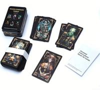 Generico Moon Compass Tarot, Set di Carte dei Tarocchi con Illustrazioni Gotiche Fantasy, 78 Carte, Custodia in Metallo Nera
