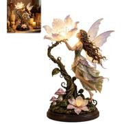 Generico Moonflower Fairy Accent Lamp,Twisted Vine Mushroom Forest Night Light,Glittering Butterfly Wings Vintage Cottagecore Statue Lights,for Bedside Bedroom Desk Mantel Decor Gift