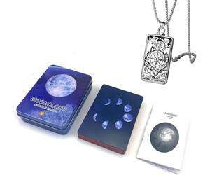 Generico Moonology Oracle Cards - Mazzo tascabile per principianti in lattina di metallo - Saggezza della fase lunare, facile da usare