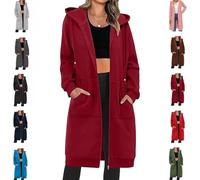 Generico Moraltente - Moraltrnte/Forcipower Women Casual Zip up Fleece Hoodies, Moraltente Jacket Coat, with Pockets (Red B,S)