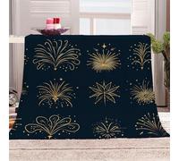 Generico Morbida Coperta in Peluche Fuochi D'artificio Dorati Bloom-5 - Plaid per Divano/Letto 150x200 cm Splendido E Sognante Flanella Microfibra Ultra Caldo,Lavabile, Regalo