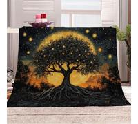 Generico Morbida Coperta in Peluche L'albero Antico Ha Radici Profonde E Foglie Rigogliose - Plaid per Divano/Letto 150x200 cm Albero Della Vita Flanella Microfibra Ultra Caldo,Lavabile,Regalo