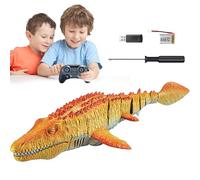Generico Mosasaurus Water Toy | RC Electric Dinosaur Boat With Water Spray | LED Light-Up Swimming Creature | Tail-Swinging Simulation Reptile | Bath Pool Lake Toy Fun
