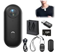 Generico Motiontrail Camera - Nexo25 Camera, Thumb Cameras, 120° Wide Angle, 1080p Waterproof Wearable Action Cam, Magnetic Clip, 360° Rotation, for Diving Travel Adventure (Black+1080p,64g)