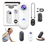 Generico Motiontrail - Nexo25 Camera, Thumb Cameras, with 4k/1080p, 120° Wide-Angle, Waterproof Case, High-Res, Magnetic Mounting, 360° Rotation, for Sports, Diving, Travel, Cycling (White,simple,4k)