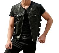 Generico Motociclista Gilet in pelle Biker Giacca Moto Uomo