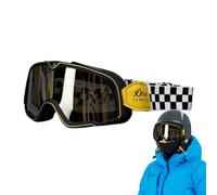 Generico Motocross Reitbrille - Staubdichte Vintage Schutzbrille Für Motorrad Dirtbike, Winddichte Skibrille Mit Verstellbarem Band | Brille Für Männer Frauen Outdoor Sport Wintersport Fahren