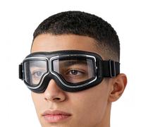 Generico Motorcycle Goggles - Riding Goggles | UV Protection Eyewear | Soft Padded Retro Design Glasses Compatible, Anti-Slip Strap, for Men Women Outdoor Racing Cycling Sports