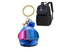 Generico Motorcycle Helmet Keychain, Light Up 3D Metal Mini Helmet Keyring
