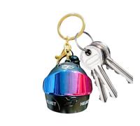 Generico Motorcycle Helmet Keychain, Light Up 3D Metal Mini Helmet Keyring
