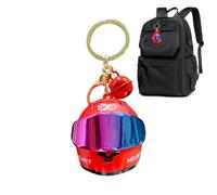 Generico Motorcycle Helmet Keychain Light-Up Cool 3D Metal Mini Keyring 3D
