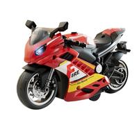 Generico Motorradfigur, Motorrad mit Ton und Licht, Elektrisches Spielzeug-Motorrad-Figurenset, Freundliches Motorrad mit Rückzugsmotor für, Mädchen, Kinder, Erwachsene