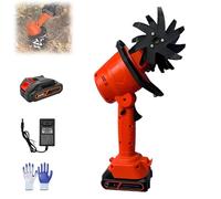 Generico Motozappa E Coltivatore 2-in-1 a Batteria con Asta di Prolunga - Motozappa da Giardino Portatile Leggera - Coltivatore Elettrico Leggero per Aiuole, Diserbo E Scavo di Solchi(Red)