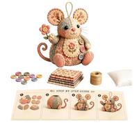 Generico Mouse Sewing Kit - Beginner Ornament Craft, Relaxing Handmade Animal, Felt Making Set, Creative Needlework Project | Artful Plush Decoration, Designed Perfect For Adults Women Hobbyists