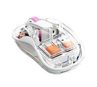 Generico Mouse wireless trasparente, mouse wireless ricaricabile, Mouse trimodale trasparente con luce RGB, Mouse con silenzioso per telefoni, tablet e laptop per biblioteca, viaggi