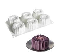 Generico Mousse Cake Molds Silicone 6-Cavity Heat Resistant Pudding Mould