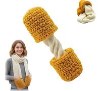 Generico Mozzarella Stick Scarf,Winter Cheese Pull Knit Long Neck Scarves with Hand Pockets,Funny Warm Knit Scarves,Foodie Winter Gift