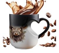 Generico Mug À Changement De Couleur 400 Ml Gobelet Cœur Vache 3,1 × 3