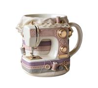Generico Mug Cup Set, Ceramic Coffee Vessel, Sewing Machine Design Drinkware for Tea Kitchen Home House Table Desk Living Room Indoor Outdoor Use Women Men Office Travel Gift Collection Utility Item