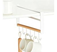 Generico Mug Hooks Under Cabinet | No Drill Mug Hooks Under Cabinet 6 H00ks | Spatula Storage Holder | 6 H00ks No Drilling For Mugs Ladles Ties Scarves Belts Kitchen Home Restaurant Cafe Wardrobe