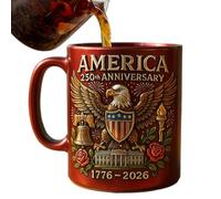 Generico Mug pour Café - Céramique Tasse Commémorative 250e | 33cl Drapeau Mug Thé Soupe Adultes Chaud Chaude 330ml Set Pro Thé Vin Set Fête Drapeau Cadeau Pro Vin