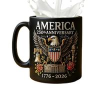 Generico Mug pour Café - Céramique Tasse Commémorative 250e | 33cl Drapeau Mug Thé Soupe Adultes Chaud Chaude 330ml Set Pro Thé Vin Set Fête Drapeau Cadeau Pro Vin