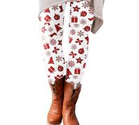 Genérico Mujer Pantalones Navidad, Pantalones de Yoga Fiesta elásticos navideño Impresión mallas Deportes de Fitness Gym Pantalones Largos Transpirables leggings Deportivos push up Pantalones