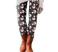 Genérico Mujer Pantalones Navidad, Pantalones de Yoga Fiesta elásticos navideño Impresión mallas Deportes de Fitness Gym Pantalones Largos Transpirables leggings Deportivos push up Pantalones