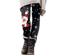Genérico Mujer Pantalones Navidad, Pantalones de Yoga Fiesta elásticos navideño Impresión mallas Deportes de Fitness Gym Pantalones Largos Transpirables leggings Deportivos push up