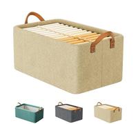 Generico Multi-Functional Folding Wardrobe, Drawer Type Wardrobes Storage Box, Ultra Space Wardrobe Clothes Organizer with Handle, for Clothing, Various Bedding (Beige)
