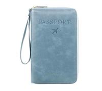 Generico Multi-functional Passport Wallet,Travel Wallet for Men & Women,Secure Id Card Organizer with Anti-Theft Protection for Credit Cards,Tickets and Cash (Light Blue)