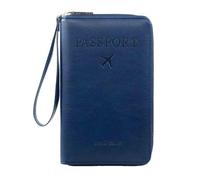 Generico Multi-functional Passport Wallet,Travel Wallet for Men & Women,Secure Id Card Organizer with Anti-Theft Protection for Credit Cards,Tickets and Cash (Dark Blue)