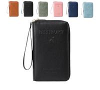 Generico Multi-Functional RFID Passport Wallet, Family RFID Passport Holder for Travel, Secure ID Card Organizer with Anti-Theft Protection, Slim Leather Travel Wallet for Women Men (black)