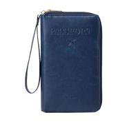 Generico Multi-Functional RFID Passport Wallet for Women and Men,Passport Holder for Travel, Essentials - Wallet Cover Case Anti-Theft Protective Case (Navy Blue)