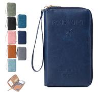 Generico Multi-Functional RFID Passport Wallet, RFID Anti-Theft Passport Holder, Wallet Cover Case for Travel Women and Men Must Haves Accessories (Dark Blue)