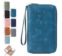 Generico Multi-Functional RFID Passport Wallet, RFID Anti-Theft Passport Holder, Wallet Cover Case for Travel Women and Men Must Haves Accessories (Sapphire Blue)
