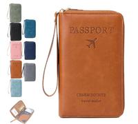 Generico Multi-Functional RFID Passport Wallet, RFID Anti-Theft Passport Holder, Wallet Cover Case for Travel Women and Men Must Haves Accessories (Brown)