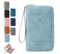 Generico Multi-Functional RFID Passport Wallet, RFID Anti-Theft Passport Holder, Wallet Cover Case for Travel Women and Men Must Haves Accessories (Sky Blue)