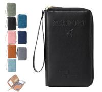 Generico Multi-Functional RFID Passport Wallet, RFID Anti-Theft Passport Holder, Wallet Cover Case for Travel Women and Men Must Haves Accessories (Black)