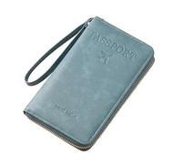 Generico Multi-Functional RFID Passport Wallet,rfid Passport Wallet Women Travel Document Holder,for Credit Cards,Tickets and Cash (Light Blue)