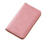 Generico Multi-Functional RFID Passport Wallet,rfid Passport Wallet Women Travel Document Holder,for Credit Cards,Tickets and Cash (Pink)