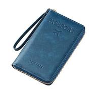 Generico Multi-Functional RFID Passport Wallet,rfid Passport Wallet Women Travel Document Holder,for Credit Cards,Tickets and Cash (Royal Blue)