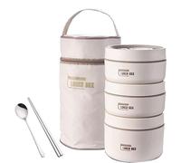 Generico Multi Layer Lunchbox - Home Stackable Stainless Steel Compartment Snack Box, Portable Food Container with Lunch Bag, Stackable Leakproof Stainless Steel Food Container, Snack Compartment