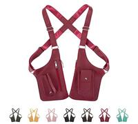 Generico Multi-Pocket Anti-Theft Double Shoulder Bag, Doubles Shoulders Armpit Bag, Anti-Theft Double Shoulder Strap Tacticals (Wine Red)