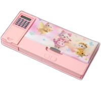 Generico Multifunction Pop Up Pencil Case, Cute Cartoon Pencil Case, Multifunction Student with 2 Compartments, Stationery Organizer with Calculators and Sharpener, Purple Alpaca, Modern